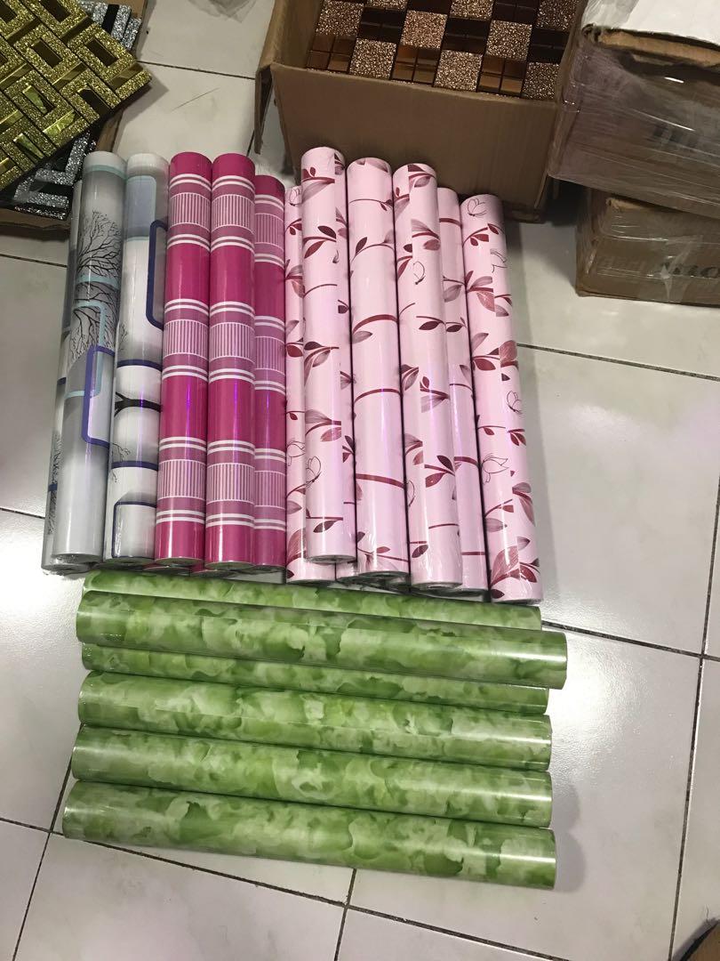 Pvc Wallpaper sticker waterproof 10meters x 45cm, Furniture & Home