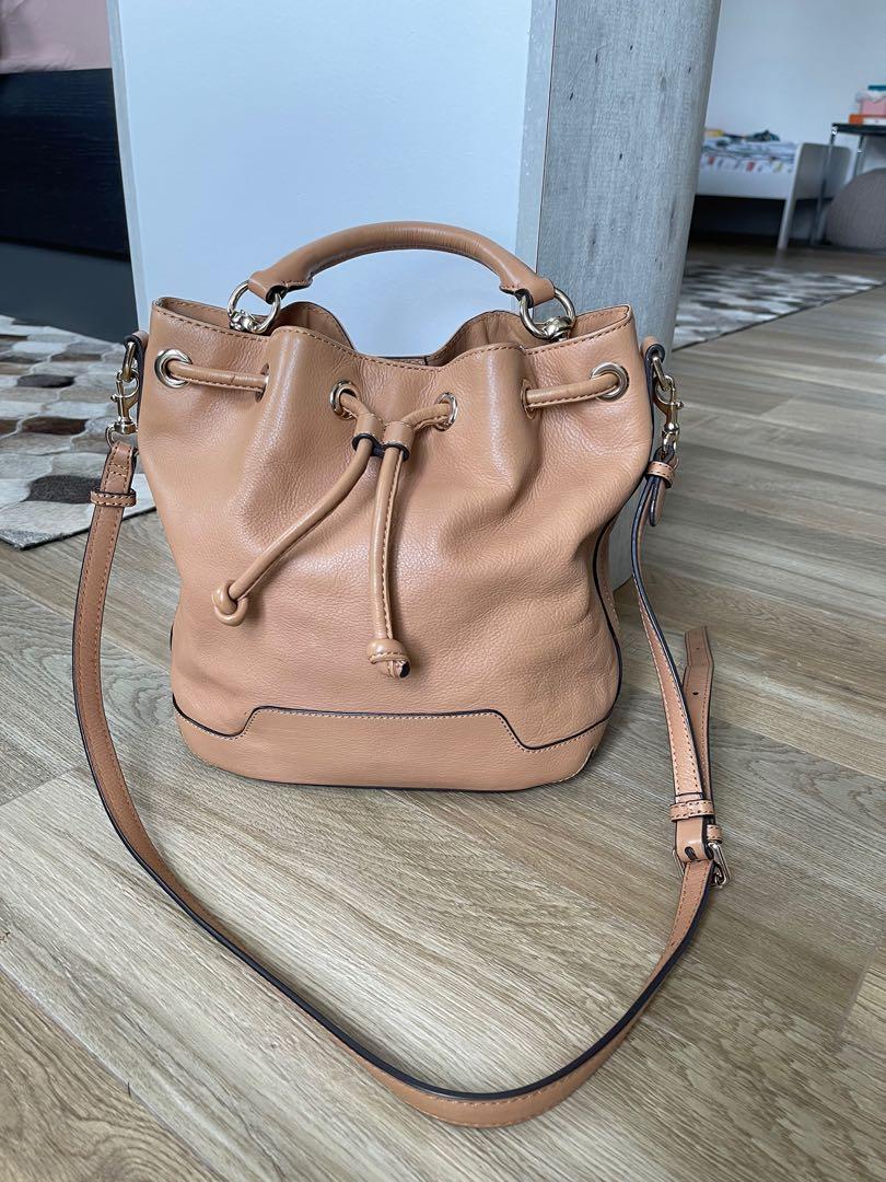 Rebecca Minkoff Fiona Bucket leather bag in Biscuit Women s