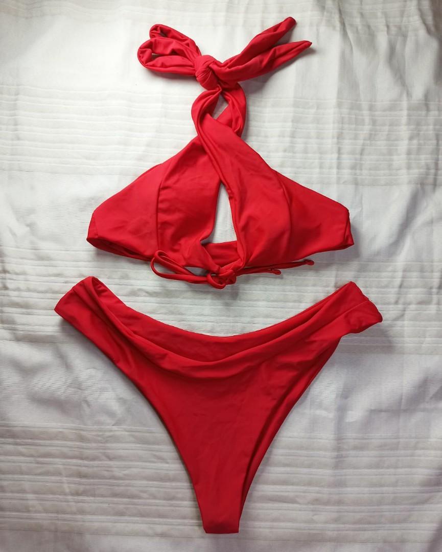 Red Bikini Shein, Women's Fashion, Swimwear, Bikinis & Swimsuits on