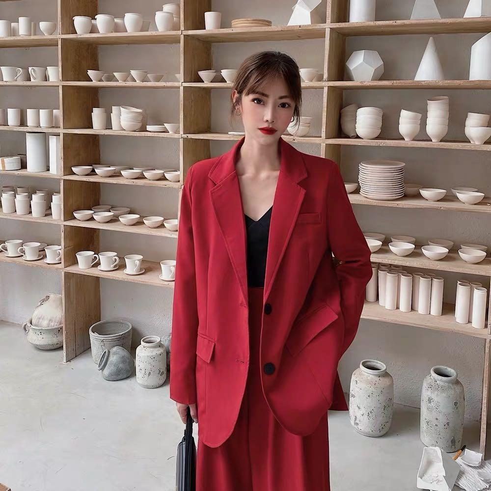 Red sales blazer coat