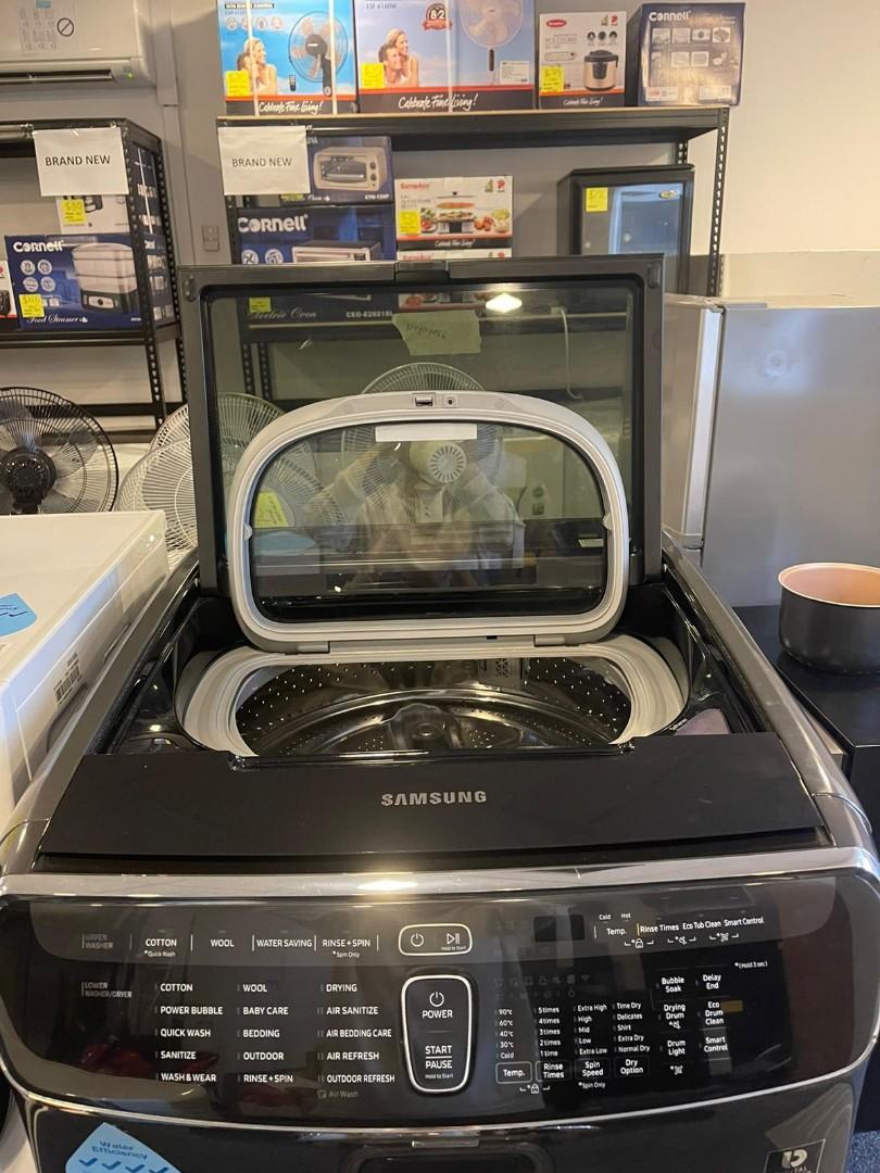 SAMSUNG WR24M9940KV/SP 3.5KG TOP LOAD + 21/12KG WASHER CUM DRYER, TV