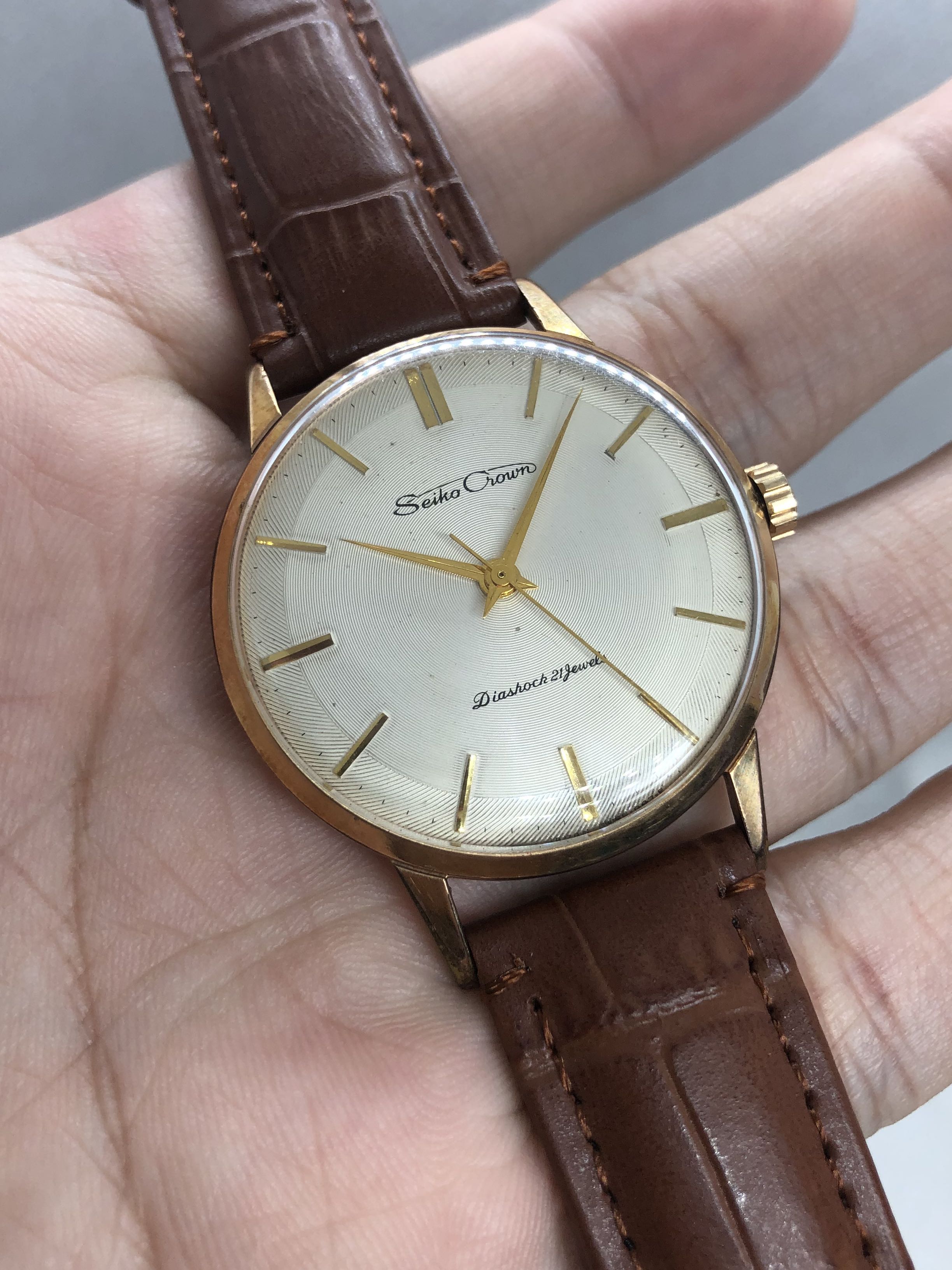 Seiko Crown Vintage 1961 Gold Filled 35mm Winding Watch, Luxury, Watches on  Carousell