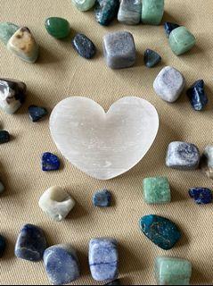 Selenite Heart Natural Stone Crystal