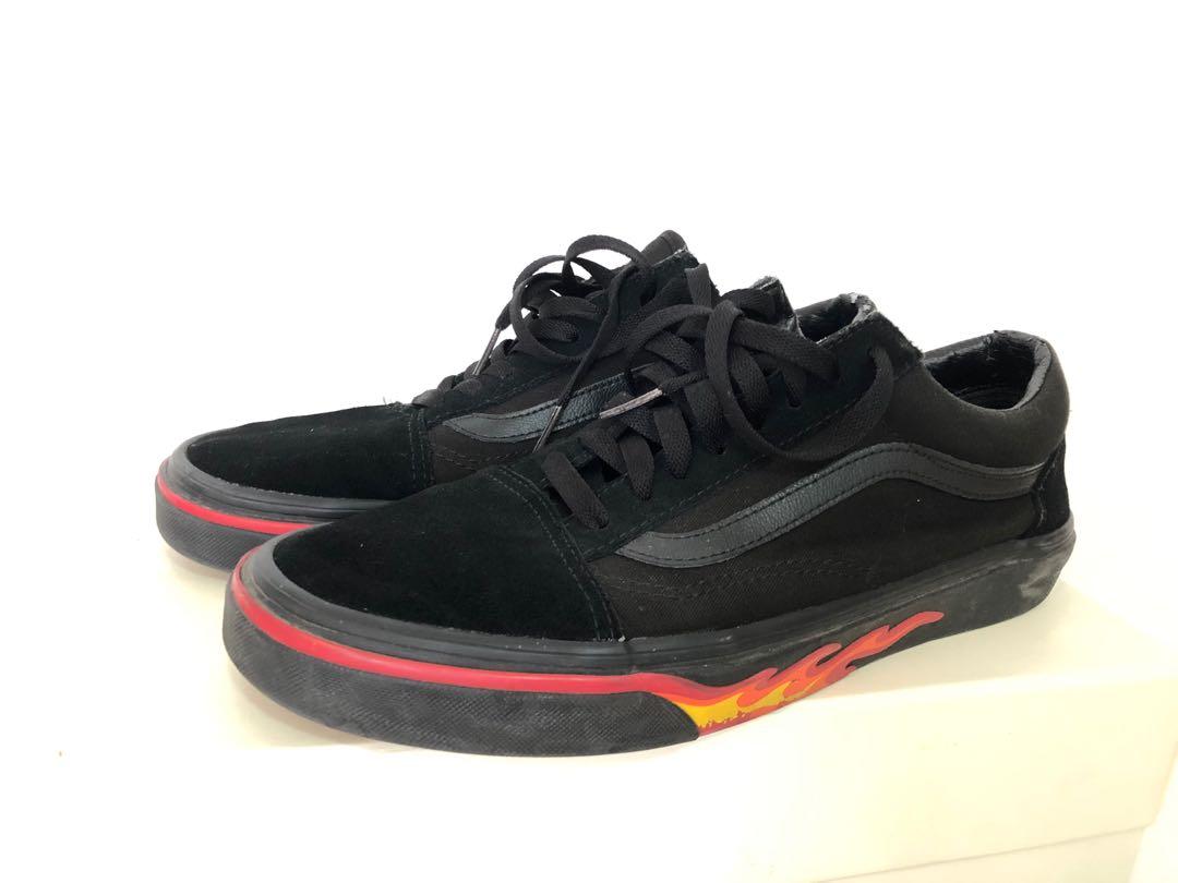 All black clearance vans with flames