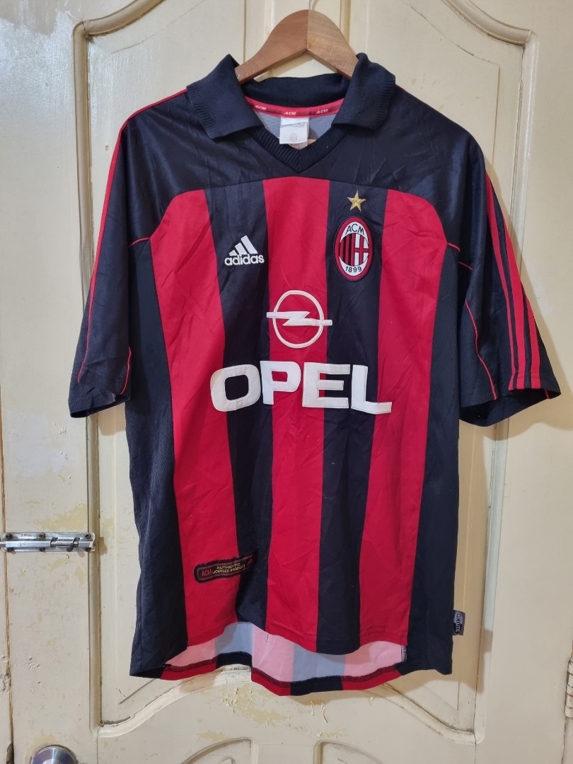 Vintage adidas ac Milan polo opel jersey, Men's Fashion, Tops