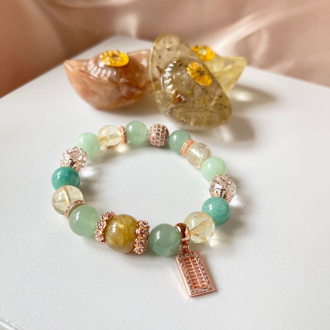 Gold and green bracelet shop