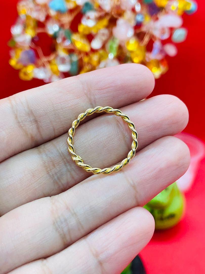 18K Gold Rope Ring R89 Women s Fashion Jewelry Organisers
