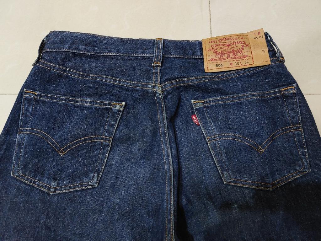 90年代美國製Levi's 501 古著丹寧牛仔褲, 他的時尚, 褲子, 牛仔褲在