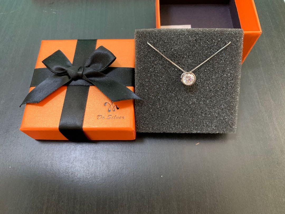 White gold cubic zirconia necklace hot sale