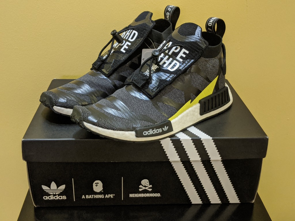 Adidas Bape Neighborhood NBHD NMD Stealth US8.5, Men's Fashion