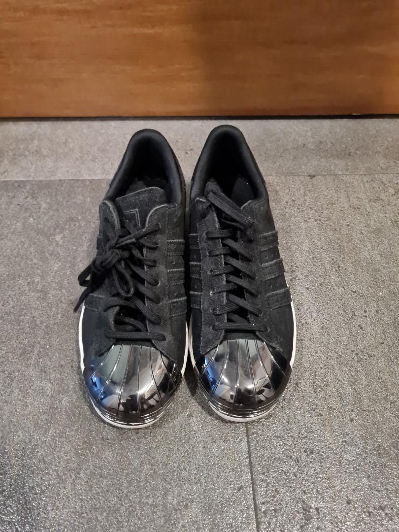 Superstar metal toe shop black suede