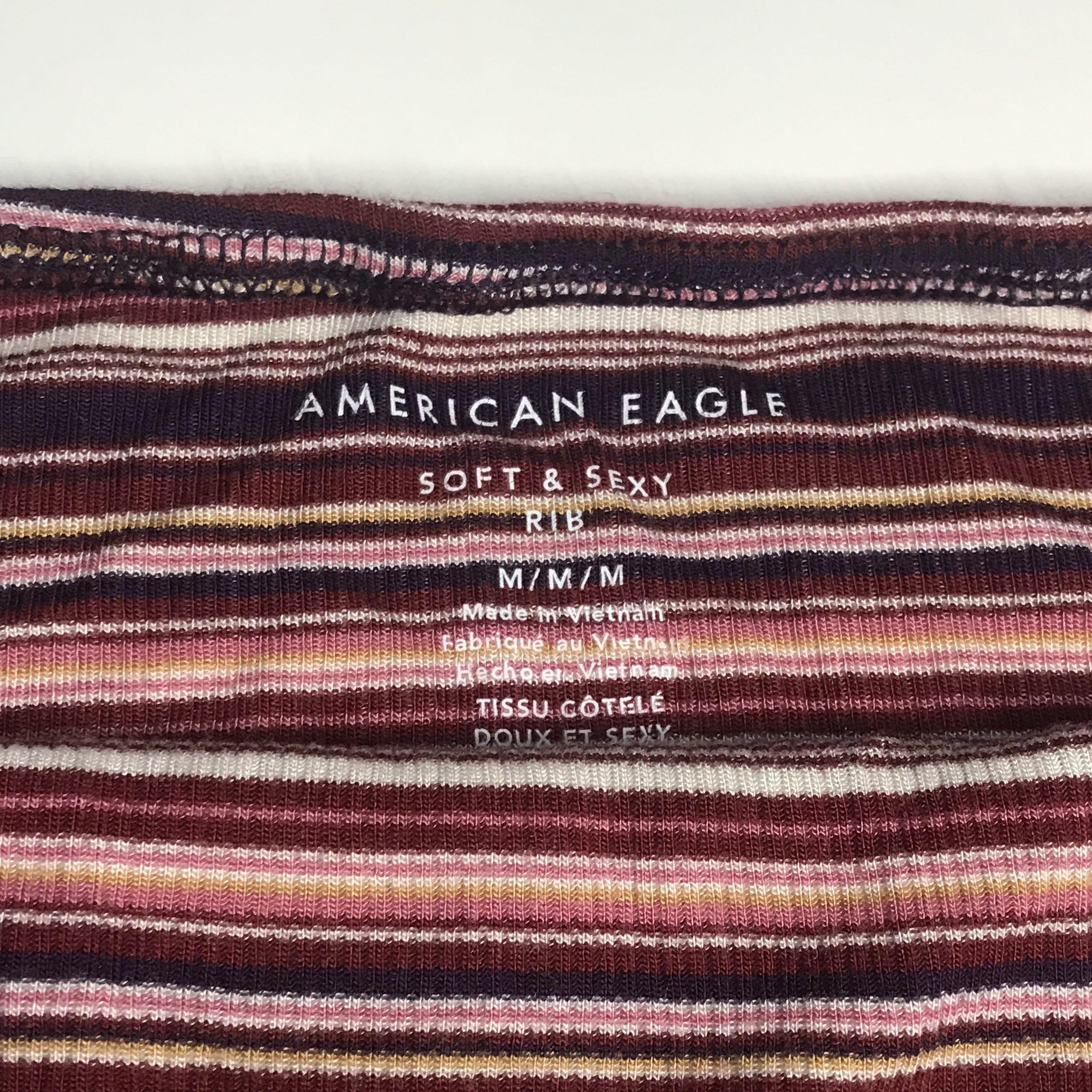 American Eagle Striped Tube Top (Category: Others Tops) located in Cainta. Submitted by dakobert (Listing ID 1139723750, Image 3). Description: - pm me for when worn and exact dimensions - has the high quality garterized thing at the top (bought in the US!).