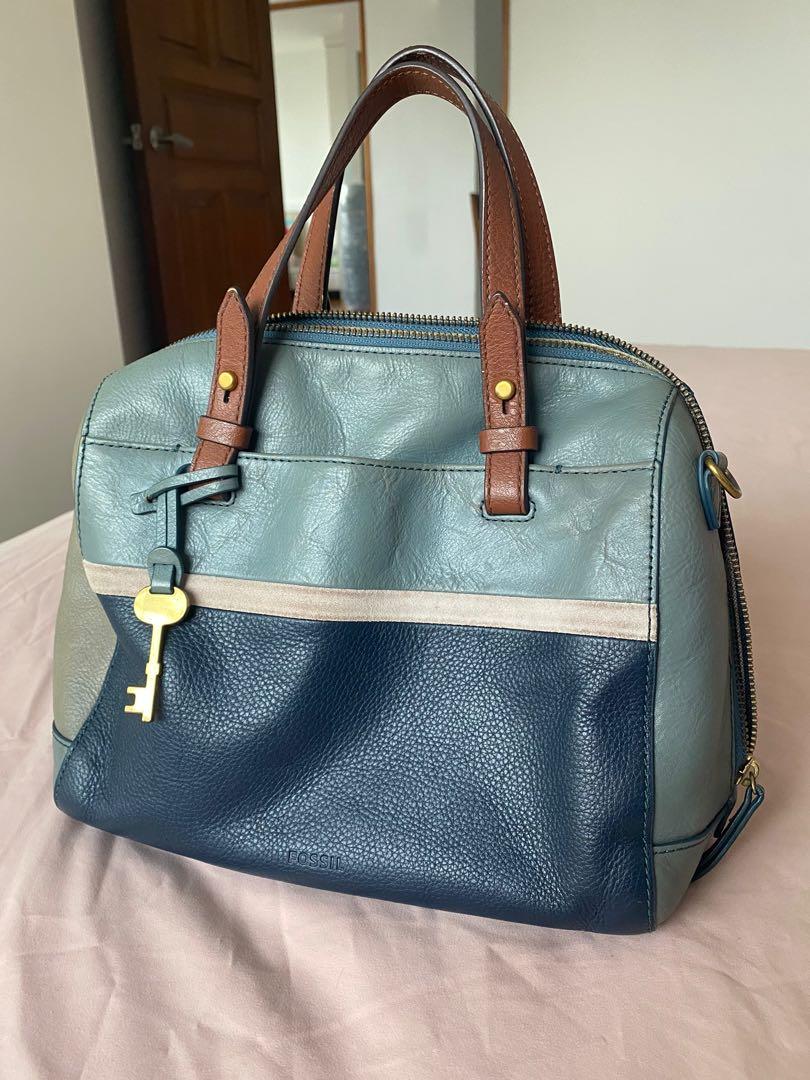 Fossil rachel satchel online blue multi