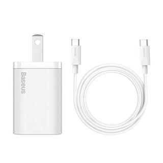 White Baseus 25W 1C Super Si Quick Charger (US Sets) Fast Charge for iPhone 12 13 Samsung S21 S22 Mini charger Compatible with PPS PD3.0 QC3.0