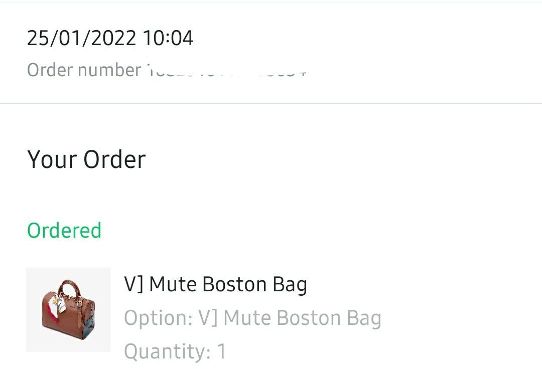 Unboxing BTS V's self-designed merch- MUTE BOSTON BAG from the