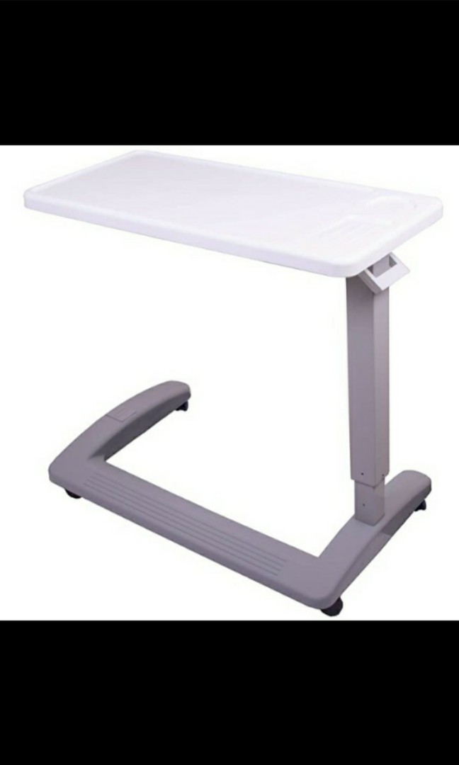 Carex Overbed bedside table portable with wheels, Furniture & Home