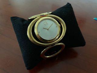 CK golden bangle watch
