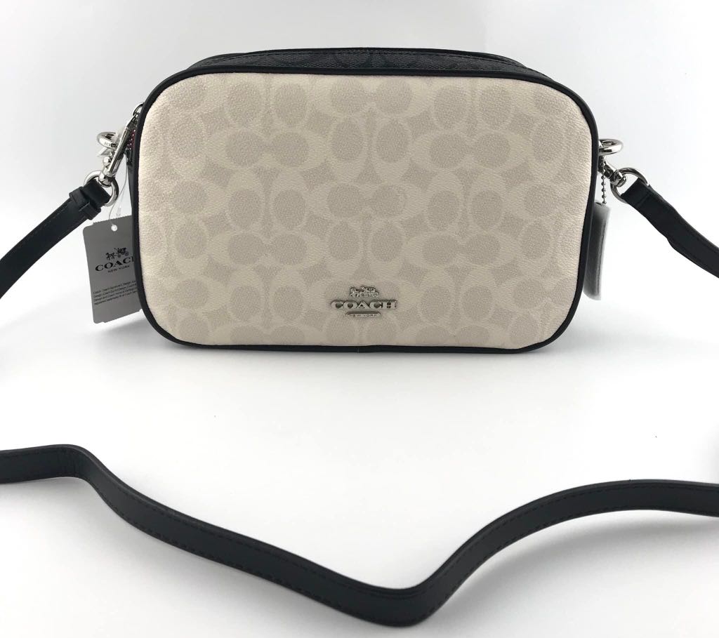Coach Jes Crossbody Bag in White Signature Canvas, Women's Fashion