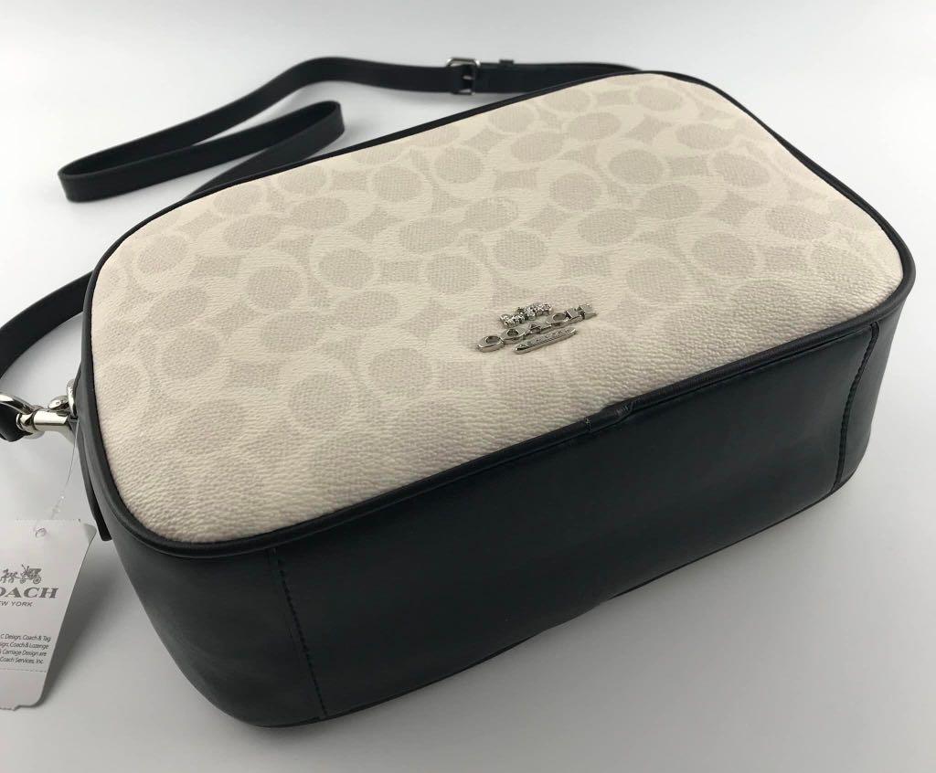 Coach Jes Crossbody Bag in White Signature Canvas, Women's Fashion