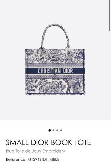 Small dior book tote new arrivals blue toile de jouy embroidery