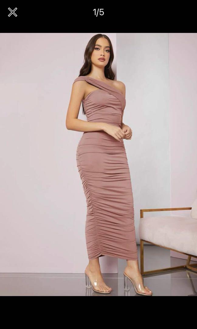 Elegant dusty top pink dress