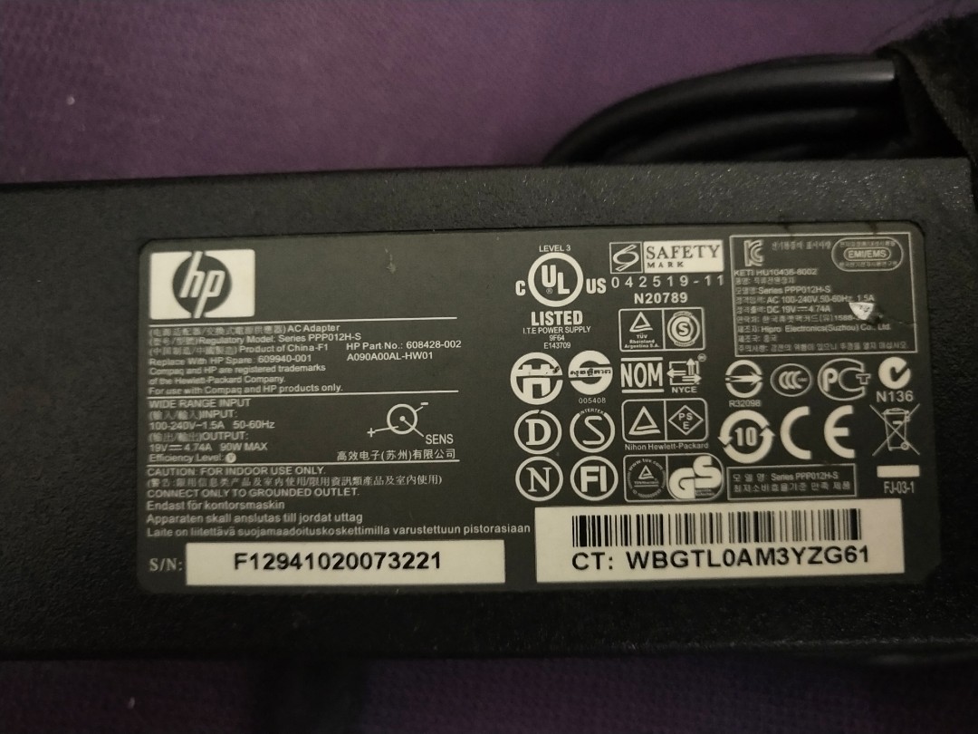 Hp laptop charger, Computers & Tech, Parts & Accessories, Chargers on  Carousell