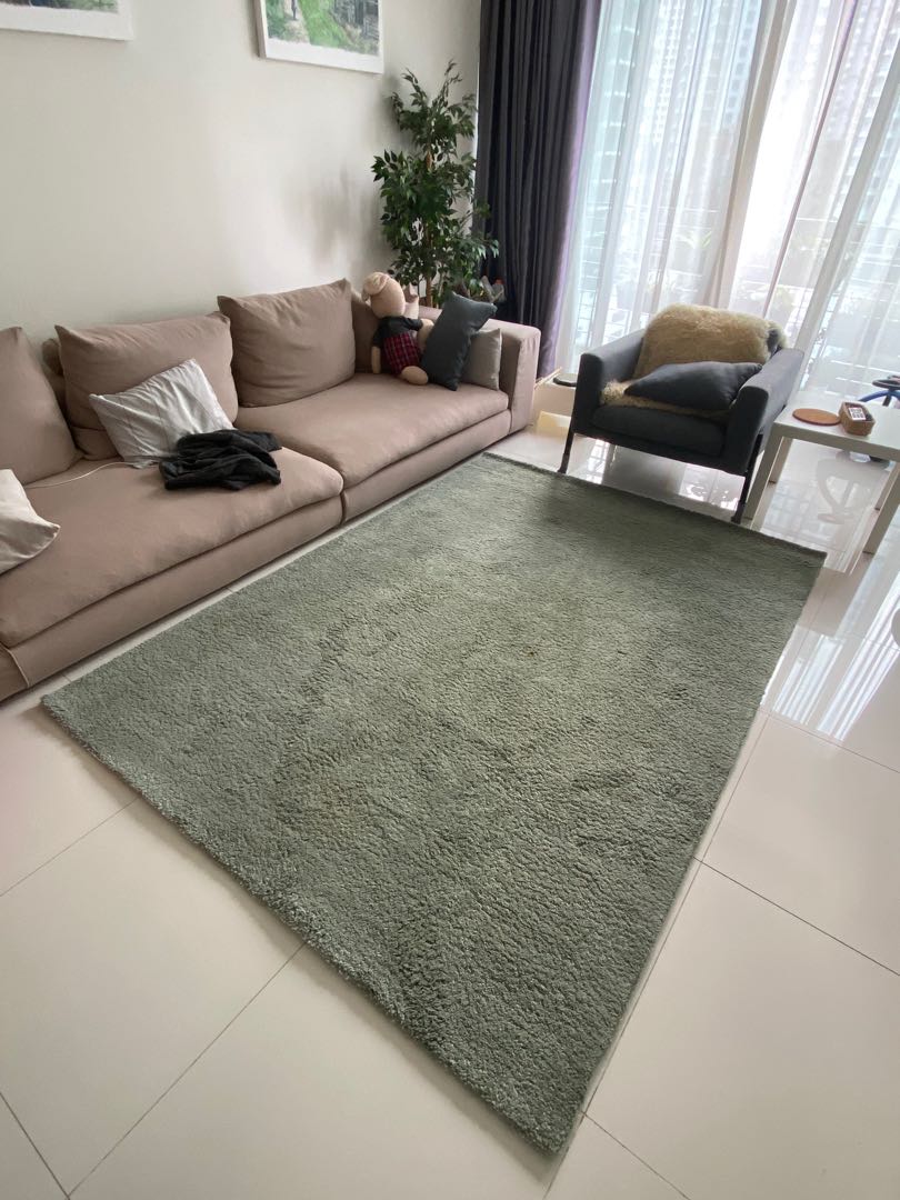 Ikea Adum carpet 240x170cm earth green color, Furniture & Home Living