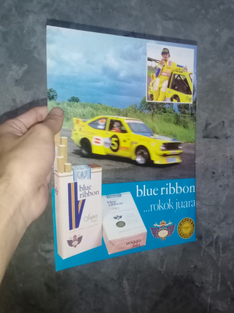 Iklan rokok jadul blue ribbon, Antik, Pajangan di Carousell