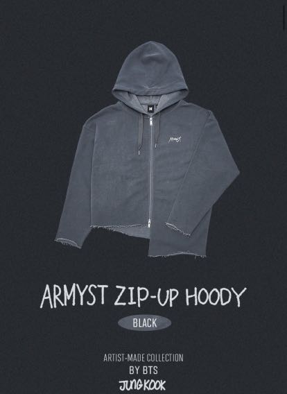 インターネット通販 JUNG KOOK ARMYST ZIP-UP HOODY BLACK XL | www ...