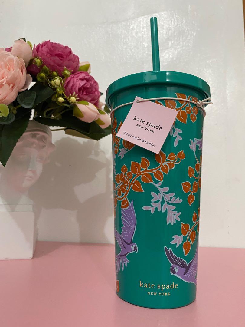 ✓Kate Spade New York Bird party Insulated Tumbler with straw, Furniture &  Home Living, Kitchenware & Tableware, Water Bottles & Tumblers on Carousell