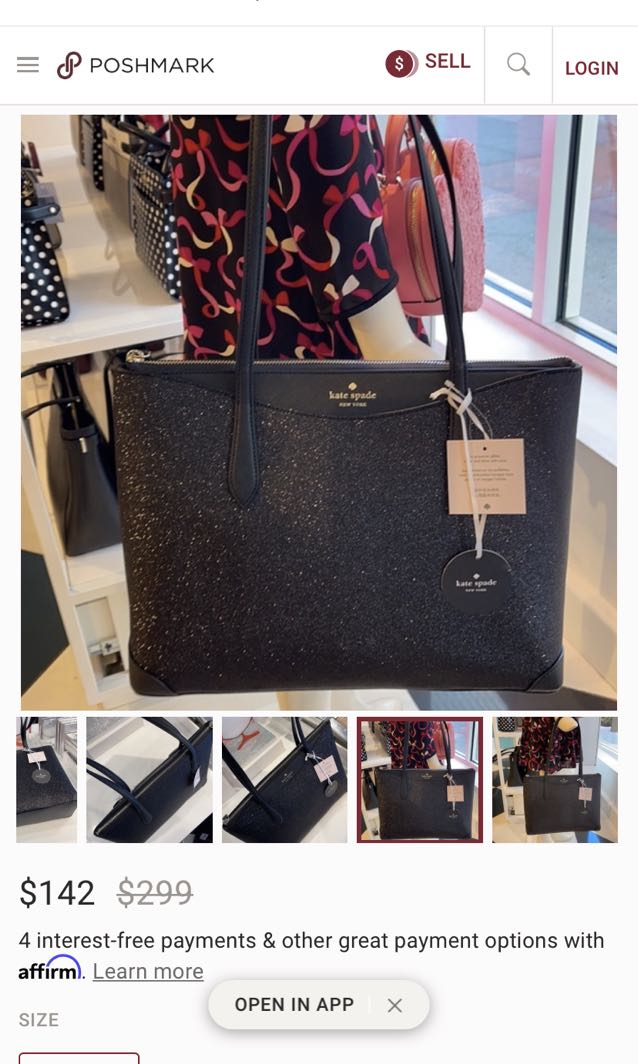 Kate Spade New York Shimmy Glitter Tote, Luxury, Bags & Wallets on Carousell