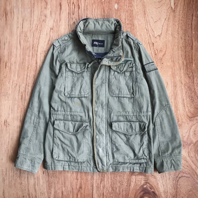 MILITARY JACKET FRJ JEANS Fesyen Pria Pakaian Baju Luaran di