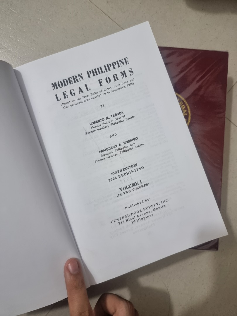 Modern Philippine Legal Forms Vol 1 and 2, Hobbies & Toys, Books