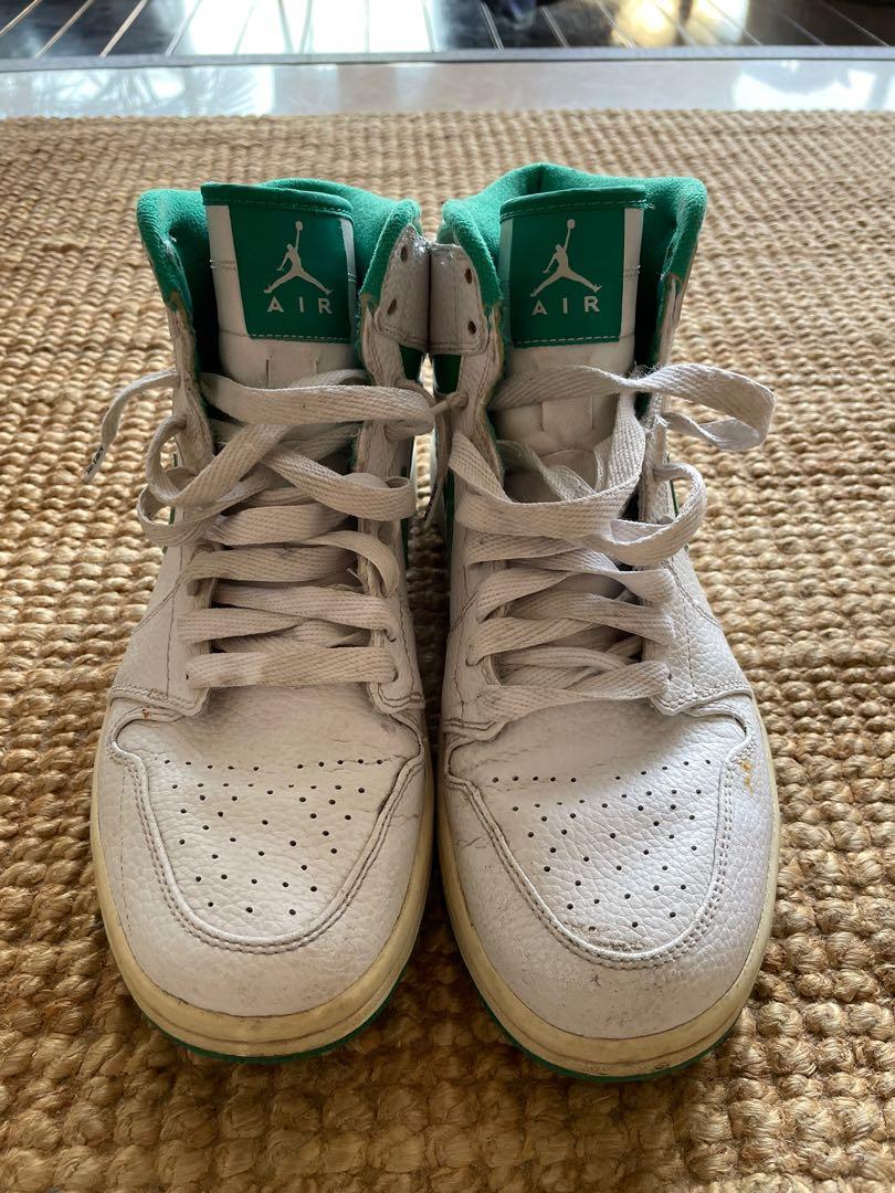 Air jordan 1 best sale mid white mystic green