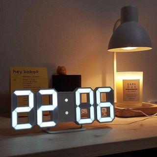 Nordic LED Digital Alarm Clock 3D LED Wall Clock Modern Clock Bedroom Table Decor
