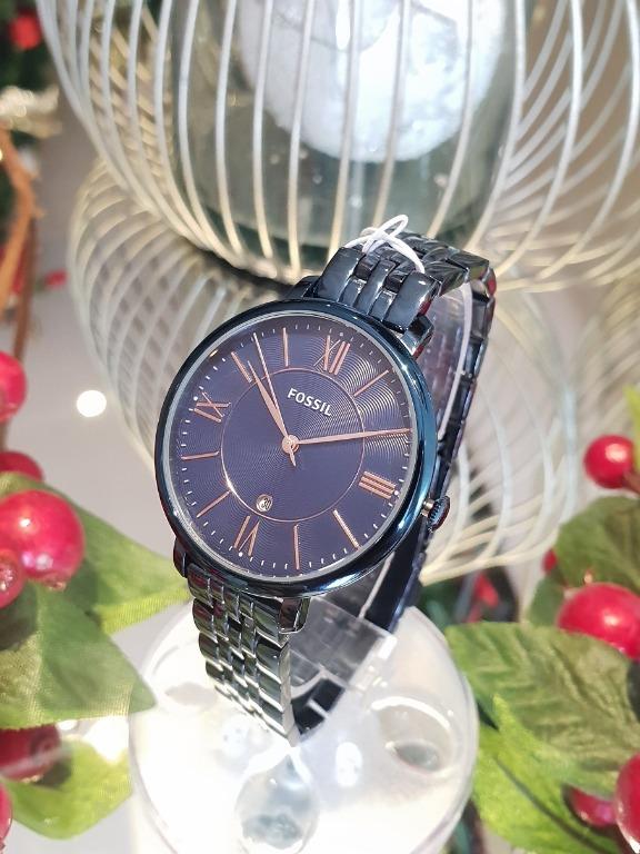 Original Fossil ES4094 Jacqueline Three Hand Date Blue 36mm Stainless Steel Watch With 1 Year Warranty On Mechanism Women s Fashion Watches Accessories Watches on Carousell