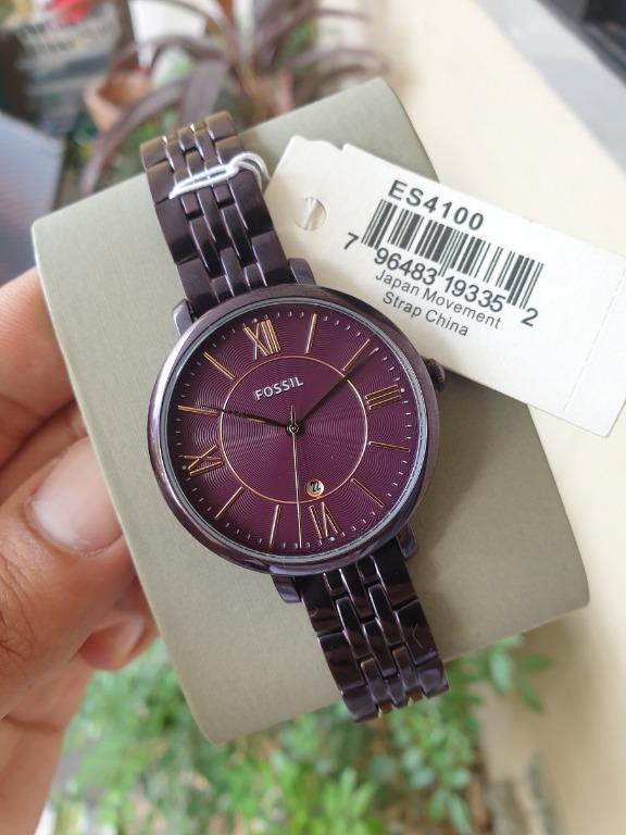 Fossil women's 36mm jacqueline wine stainless steel watch hotsell