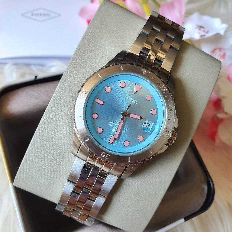 Original Fossil ES4745 Blue Dial Stainless Steel Women s Watch Gold With 1 Year Warranty On Mechanism Women s Fashion Watches Accessories Watches on Carousell