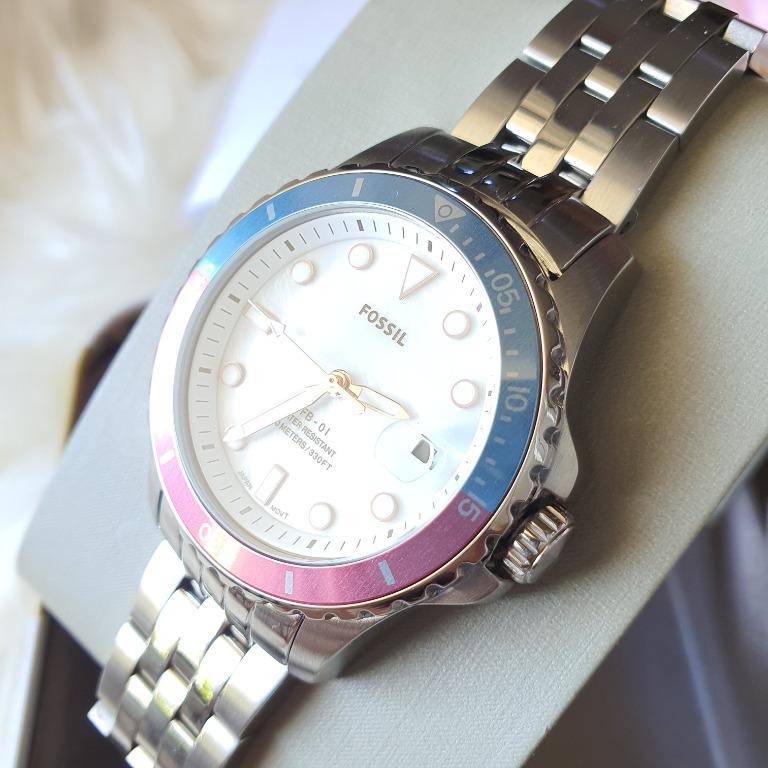 Original Fossil ES4745 Three-Hand Date Two-Tone Watch-Gold With 1 Year ...