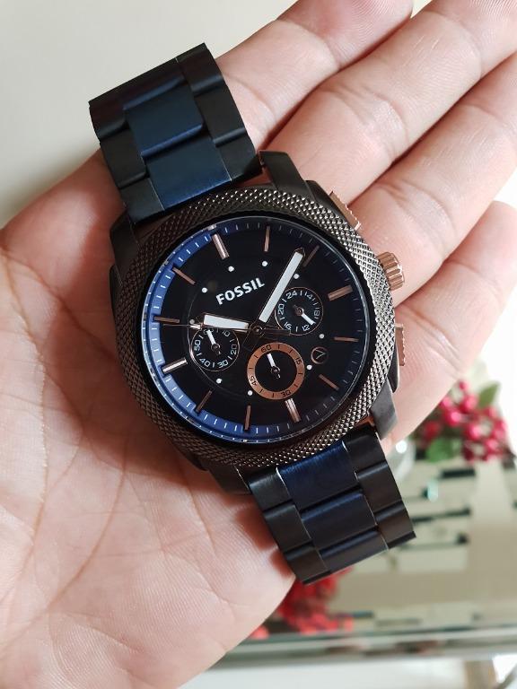 Original Fossil FS5164 Machine Stainless Steel and Silicone