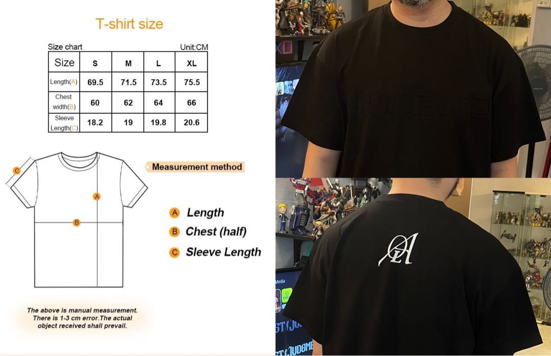 oversized shirt size chart