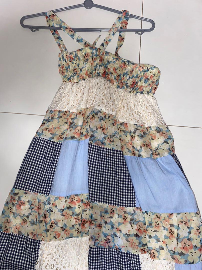 patchwork babydoll dress