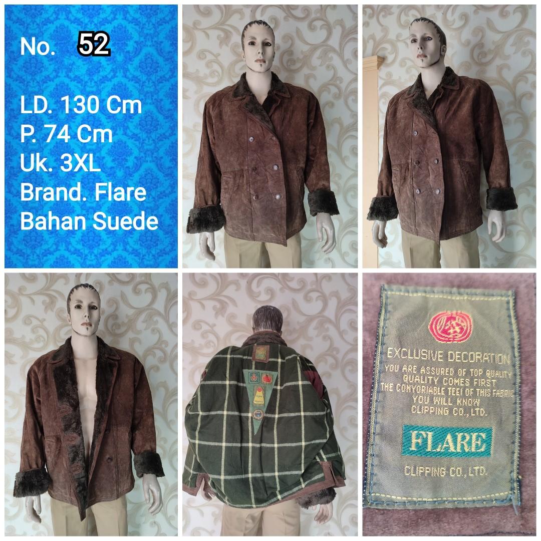 PS5 BLAZER SAFARI JAS KEMEJA COAT PRIA SUEDE TRUCKER SHEARLING THRIFT