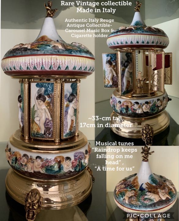 Sold at Auction: Vintage Reuge Music Box Carousel / Made in Italy