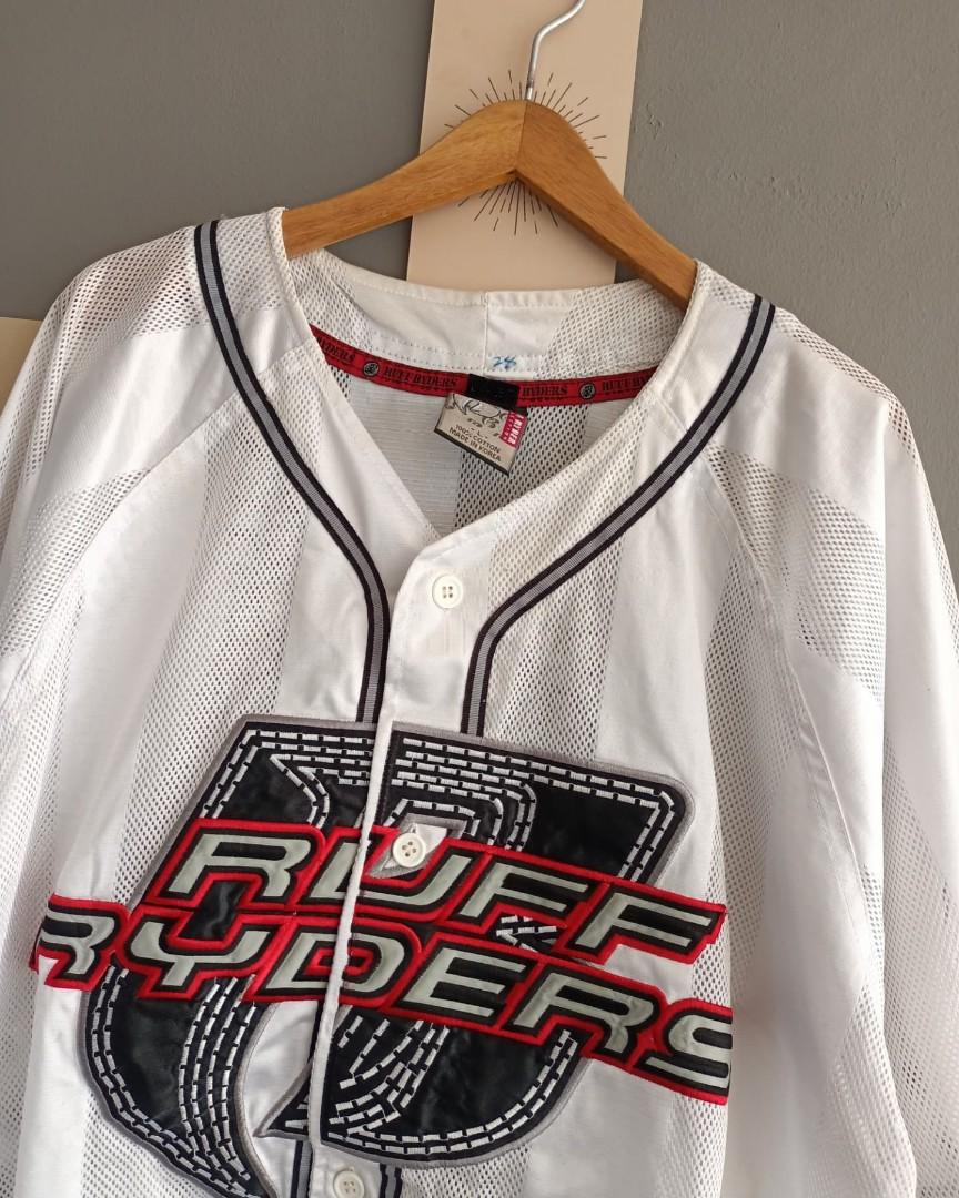 Leather Baseball Jersey - B/W Unisex - Ruff Ryders