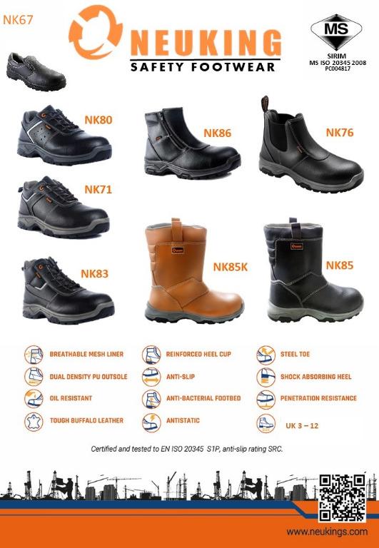 Safety Shoes Neuking Men High Slip Orange NK85K ST AS, Men's Fashion ...