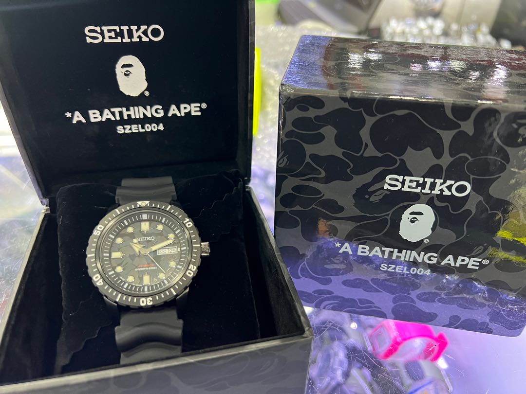 SEIKO BAPE LIMITED EDITION 999 PIECE ONLY MADE IN JAPAN 🇯🇵 AUTOMATIC  DIVERS 200M SZEL004, Women's Fashion, Watches & Accessories, Watches on  Carousell