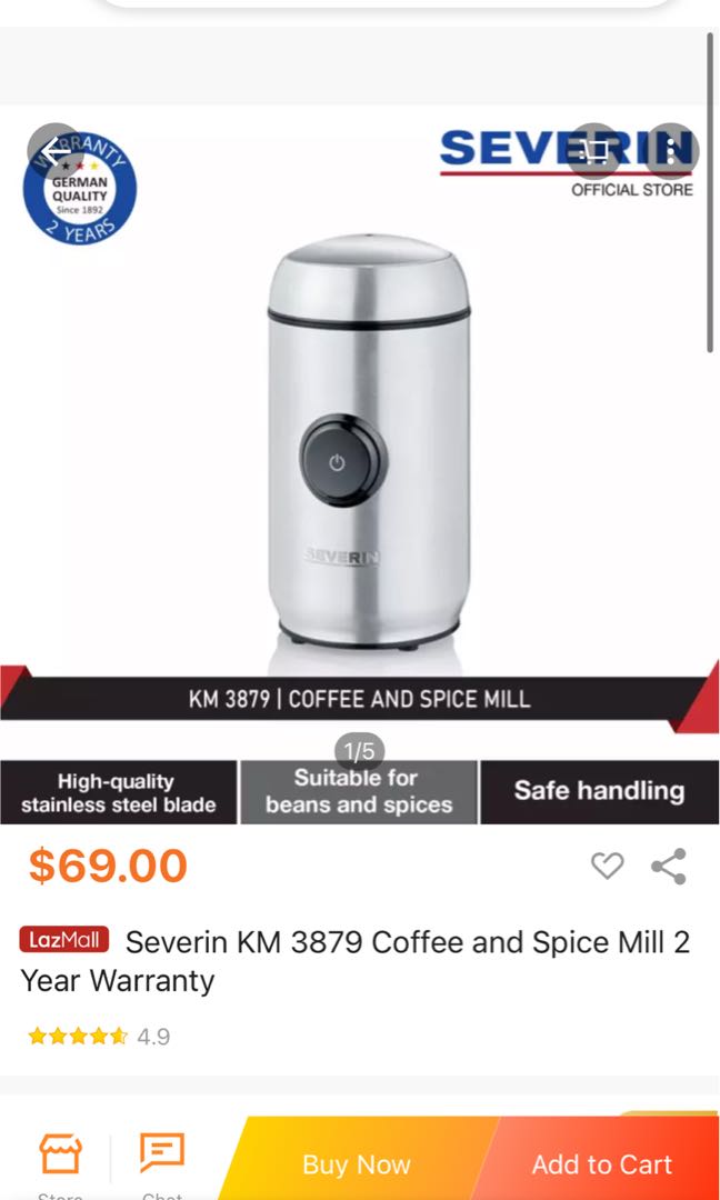 Severin Coffee and spice grinder, TV & Home Appliances, Kitchen