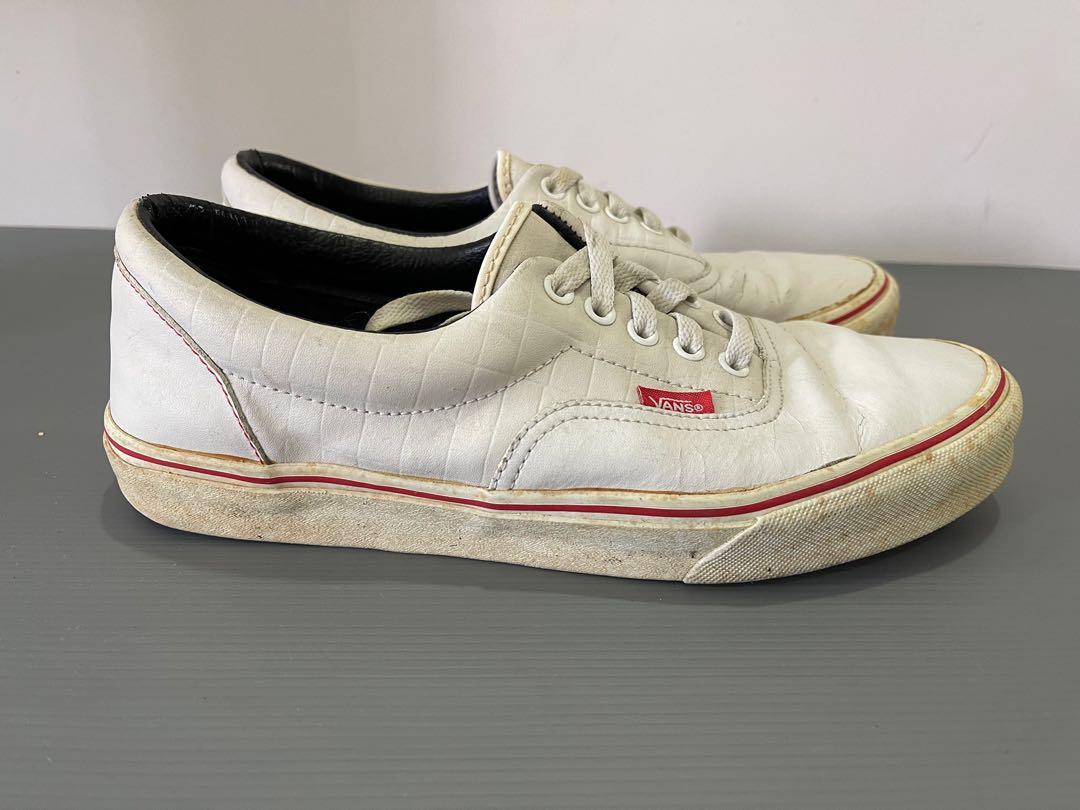 Vans White Croc Leather Shoes