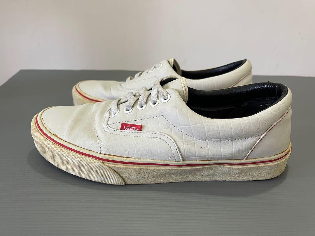 White colour sales leather shoes